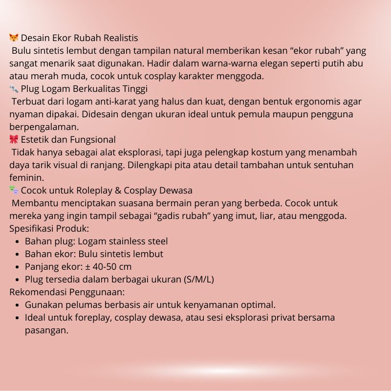 Butt plug buntut musang - Gambar 2